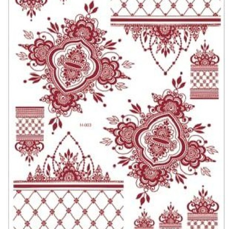 6 pcs Waterproof Henna Mehendi Sticker Waterproof