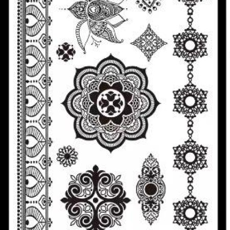 6 pcs Waterproof Henna Mehendi Sticker Waterproof