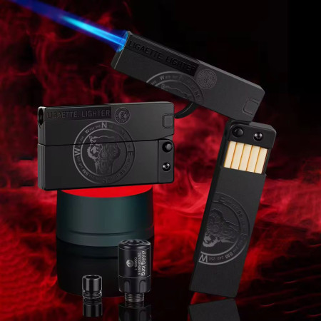 Foldable Jet Flame Lighter with Cigarette Case Box