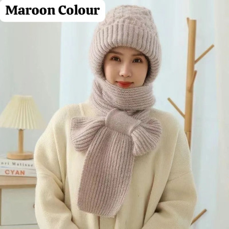 2 in 1 Winter Protection Windproof Cap with Scarf